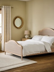Rattan Lime Washed Oak Effect Lily Wooden With Footend Ottoman Storage Bed Frame - Image 1 of 10