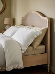 Rattan Lime Washed Oak Effect Lily Wooden With Footend Ottoman Storage Bed Frame - Image 4 of 10