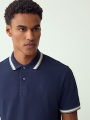 Navy Blue Regular Fit Short Sleeve Tipped Polo Shirt - Image 1 of 7