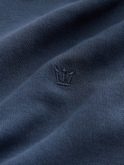 Navy Blue Regular Fit Short Sleeve Tipped Polo Shirt - Image 6 of 7