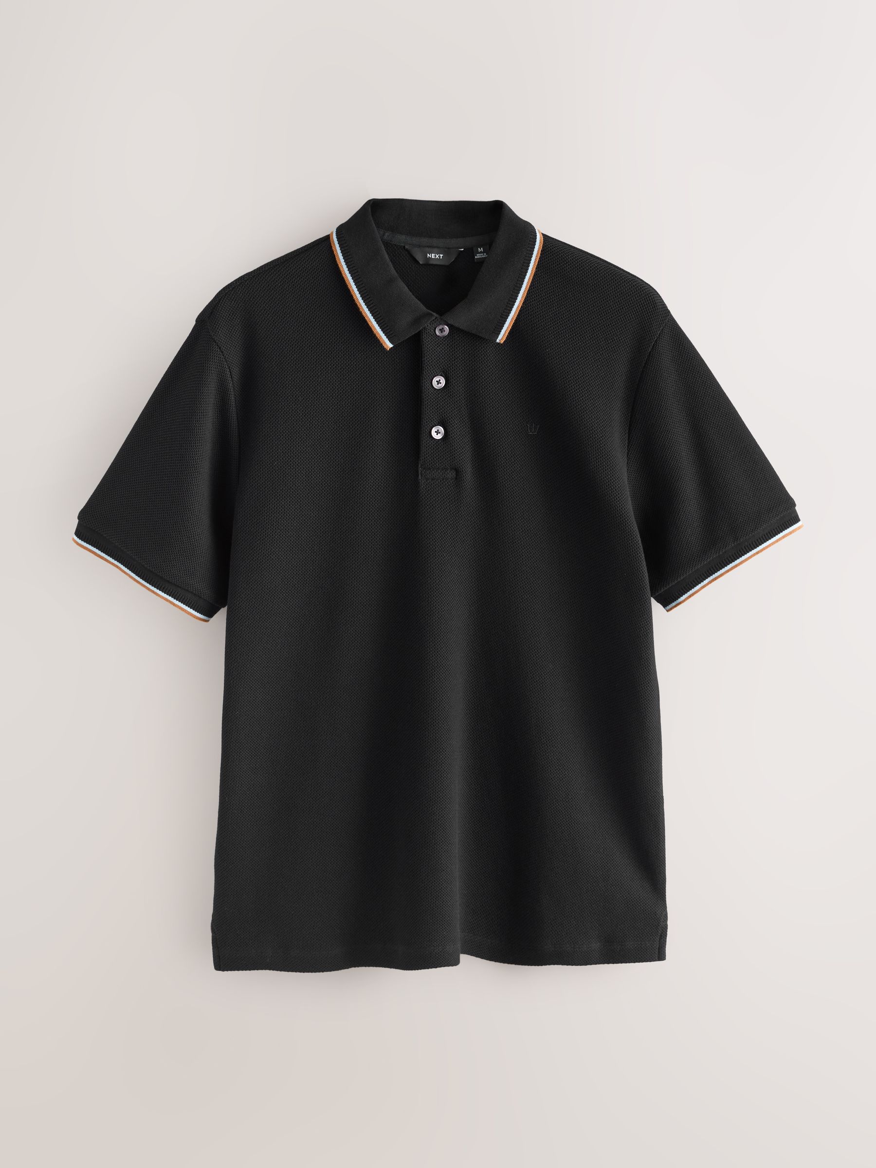 Comprar Preto - Camisa polo de manga curta com detalhes nas