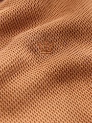 Tan Brown Regular Fit Short Sleeve Tipped Polo Shirt - Image 6 of 7