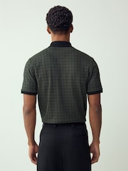 Green Check Pattern Quarter Zip Polo Shirt - Image 2 of 7