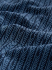 Blue Pattern Regular Fit Short Sleeve Polo Shirt - Image 8 of 8