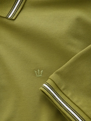 Ecru/Pink/Green Short Sleeve Tipped Pique Polo Shirts 3 Pack - Image 8 of 8