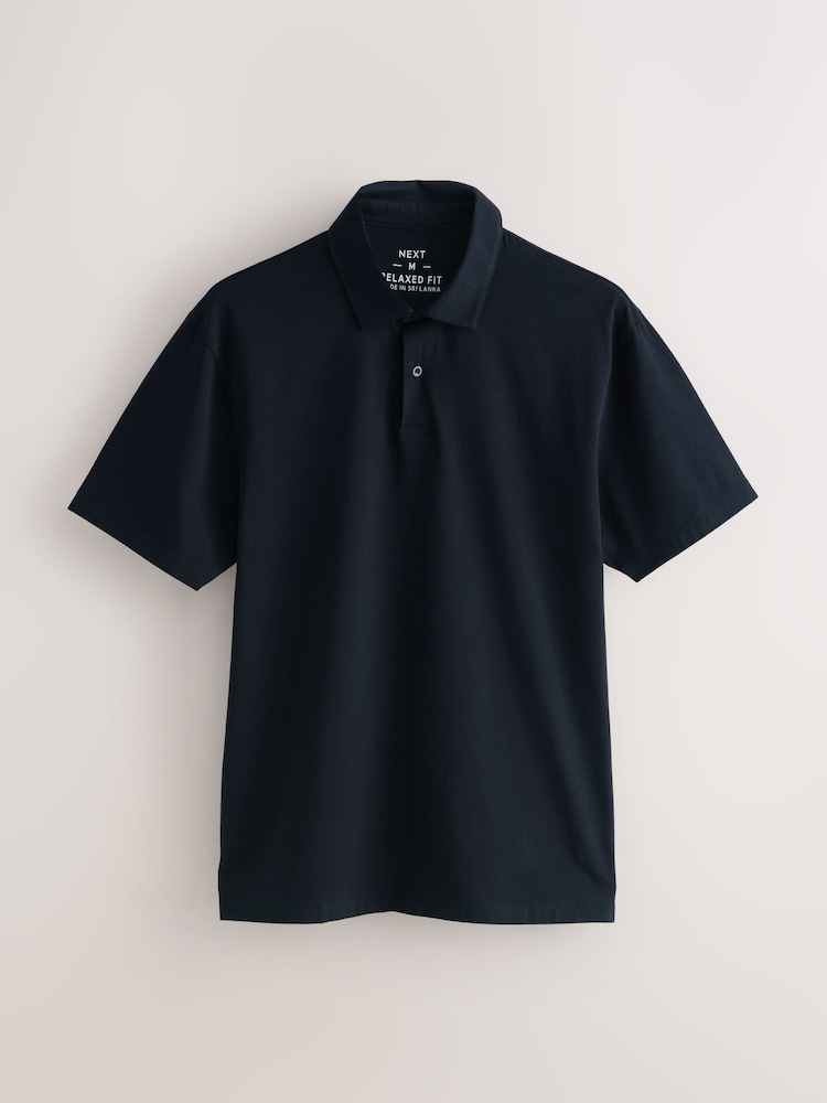 Grey/Navy/Neutral Regular Fit Short Sleeve Jersey Polo Shirts 5 Pack - Image 2 of 8