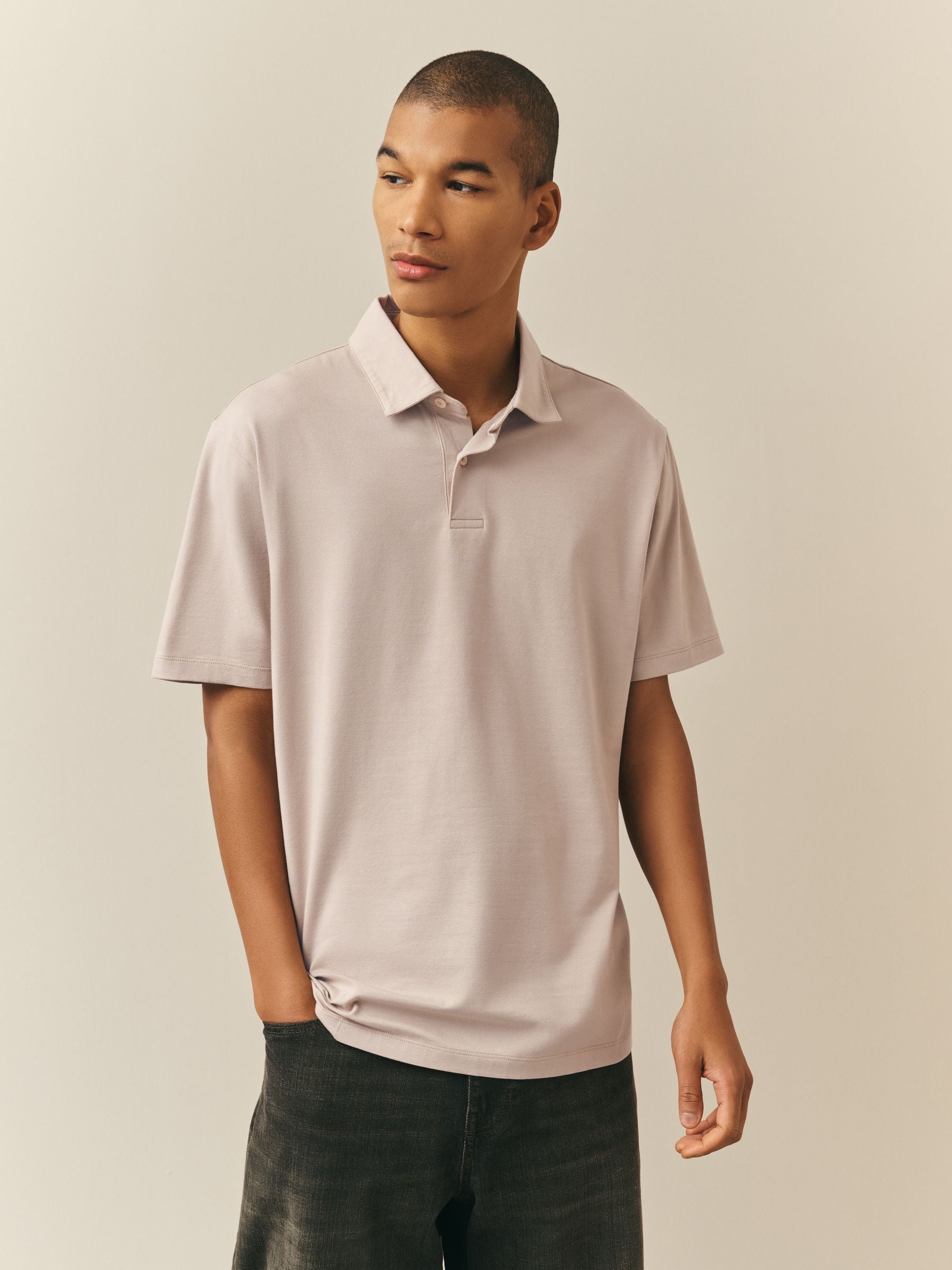 トップス STONE  19SS Cotton Jersey Polo-XL Buy Navy/Light Blue/Green/Stone/Mid Blue Regular Fit Motionflex