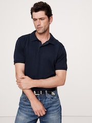 Banana Republic Navy Blue Luxury-Touch Polo Shirt - Image 1 of 1