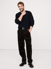 Banana Republic Black Cotton-Merino Waffle Patch Sweatshirt - Image 1 of 1