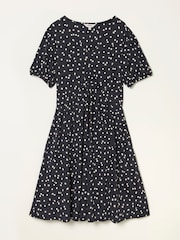 FatFace Nell Black Polka Dot Petite Jersey Dress - Image 1 of 1