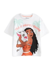 Vanilla Underground Pink Girls 100% Cotton Disney Moana Multicoloured Short Sleeve Short Leg Pyjamas Set Multi Pack of 2 - Image 5 of 7
