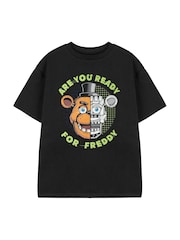 Vanilla Underground Black Boys Five Nights At Freddys Short Sleeved T-Shirt - Image 1 of 6
