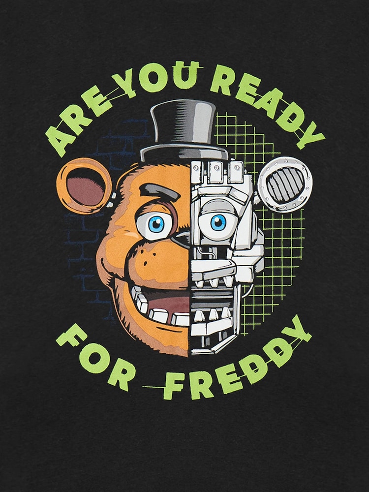 Vanilla Underground Black Boys Five Nights At Freddys Short Sleeved T-Shirt - Image 6 of 6