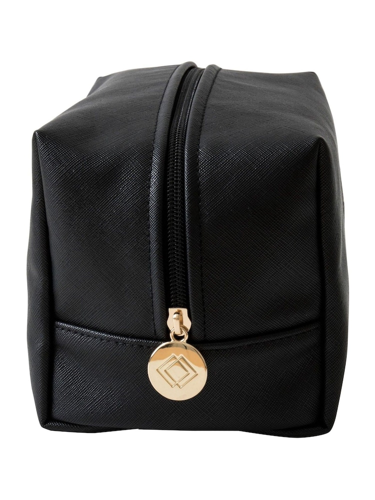Portico Designs Black Large Archive Faux Leather Rectangular Wash Bag - Image 5 of 5