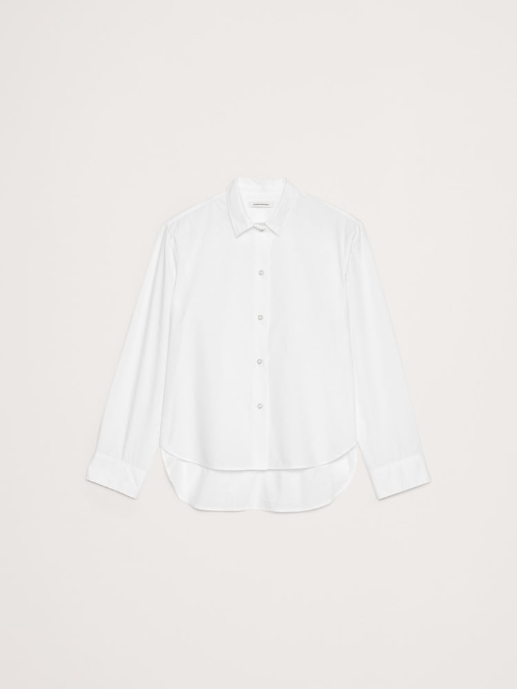 Banana Republic White Boxy Cotton Poplin Shirt - Image 4 of 4 Banana Republic White Boxy Cotton Poplin Shirt - Image 4 of 4