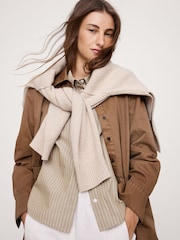 Banana Republic Beige Boxy Cotton Poplin Shirt - Image 3 of 4
