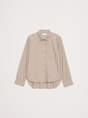 Banana Republic Beige Boxy Cotton Poplin Shirt - Image 4 of 4