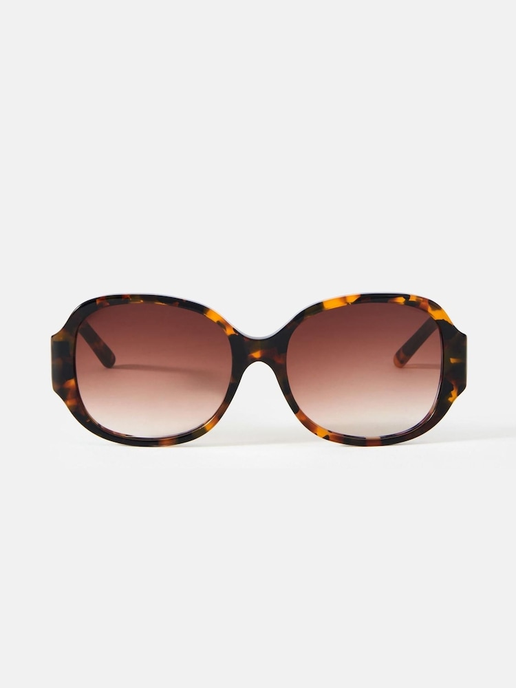 Mint Velvet Brown Tortoiseshell Round Sunglasses - Image 1 of 2