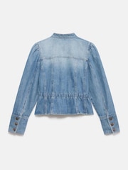 Mint Velvet Blue Puff Sleeve 100% Cotton Denim Jacket - Image 7 of 8