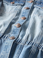 Mint Velvet Blue Puff Sleeve 100% Cotton Denim Jacket - Image 8 of 8