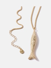 Mint Velvet Gold Tone Fish Pendant Necklace - Image 5 of 6