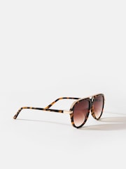 Mint Velvet Tortoiseshell Aviator Sunglasses - Imagen 1 de 3