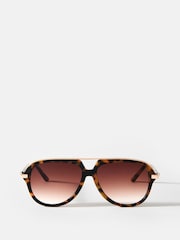 Mint Velvet Tortoiseshell Aviator Sunglasses - Imagen 2 de 3
