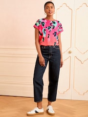 Love & Roses Pink Animal Ombre Crew Neck Jersey T-Shirt - Image 2 of 4