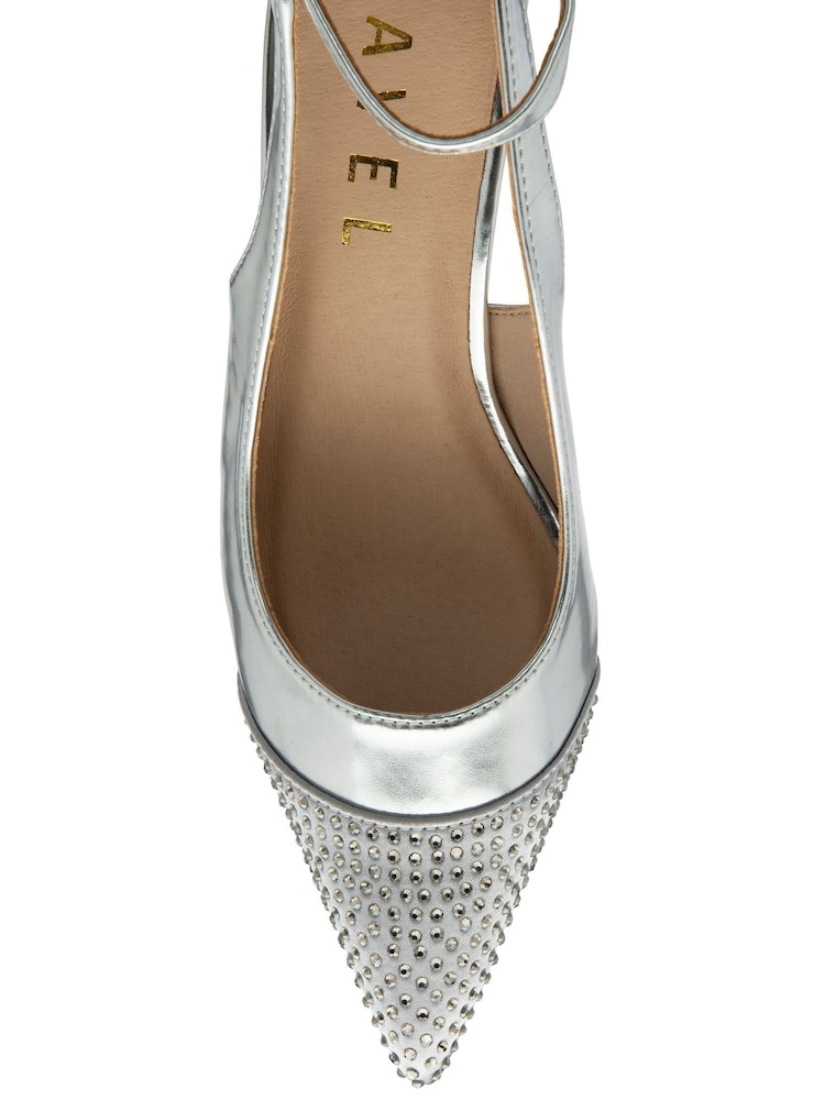 Ravel Silver Sling Back Court Shoes - Image 4 of 4 Ravel Silver Sling Back Court Shoes - Image 4 of 4