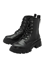 Ravel Black Lace Up Ankle Boots - Image 2 of 4