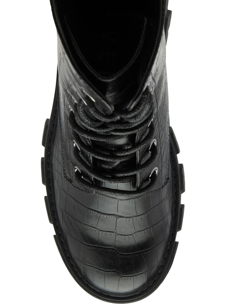 Ravel Black Lace Up Ankle Boots - Image 4 of 4
