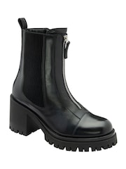 Ravel Black Leather Ankle Boots - Image 1 of 4