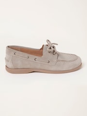FatFace Stone Suede Boat Shoe Flat - Image 1 of 3