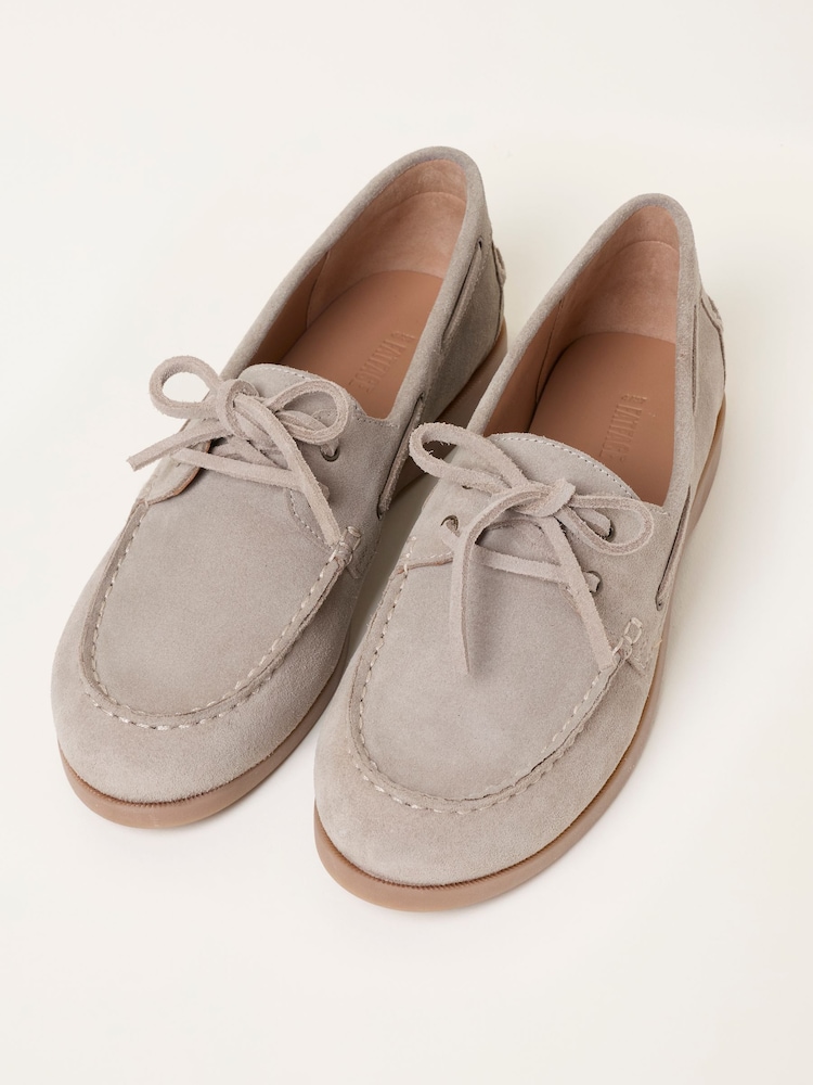 FatFace Stone Suede Boat Shoe Flat - Image 3 of 3