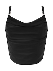 Pour Moi Black Mykonos Cowl Neck Underwired Top - Image 3 of 4