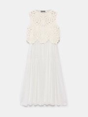 Mint Velvet Natural Crochet Midi Dress - Image 6 of 7