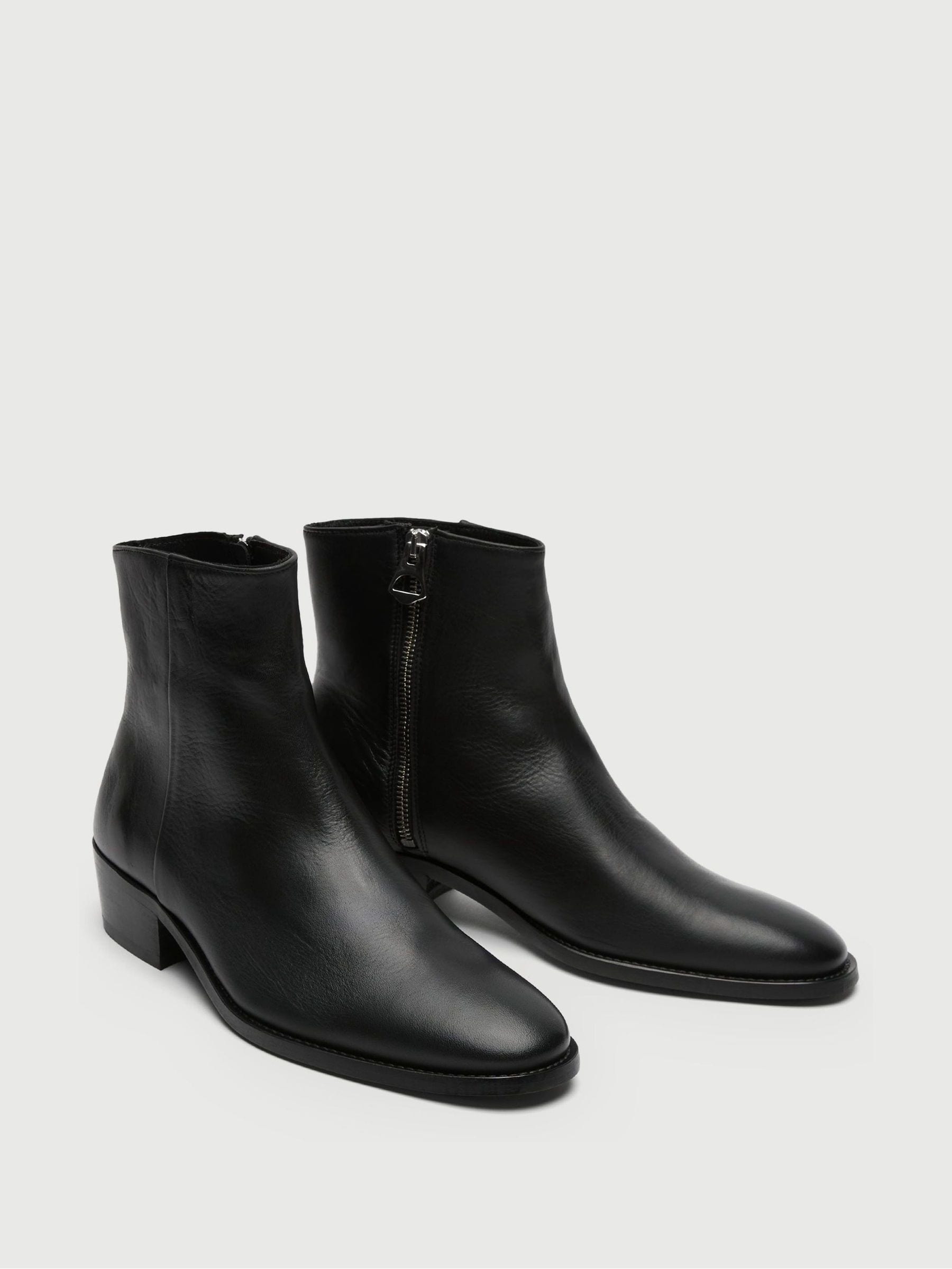 Buy Walk London Black Leather Hoxton Zip Boots from Next USA