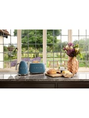 Smeg Storm Blue Retro 50s Style 2 Slice Toaster - Image 3 of 6