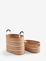 Set of 2 Neutral Striped Baskets - Image 4 of 4