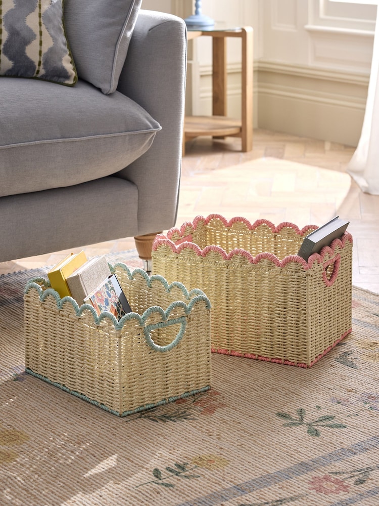 Pastel Set of 2 Scallop Baskets - Image 1 of 5