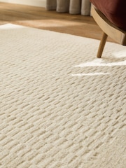 Light Natural Wool Border Rug - Image 2 of 5