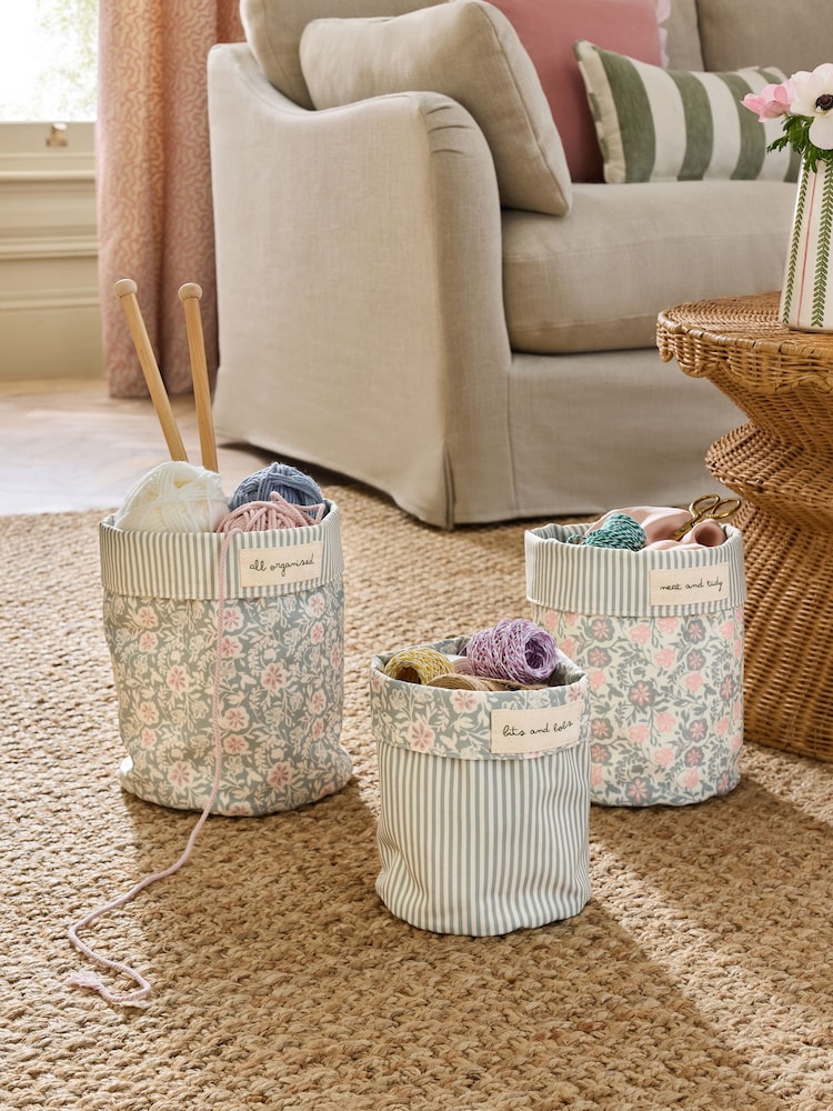 Set of 3 Reversible Storage Baskets - Image 1 of 3