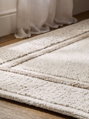 Cream Wool Looped Border Rug - Image 4 of 5