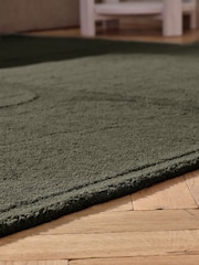 Green Carved Geo Abstract Rug - Image 2 of 7