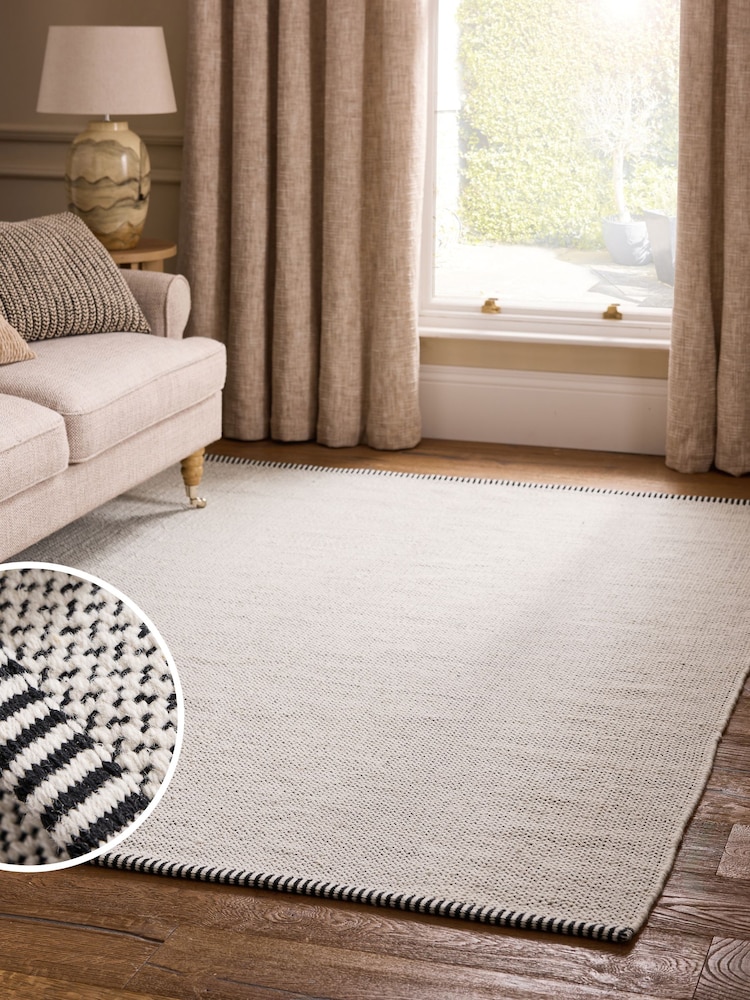 Monochrome Washable Wool Rug - Image 1 of 5