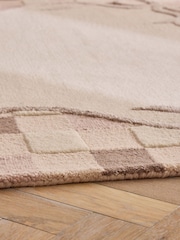 Natural Checkered Bow Border Rug - Image 4 of 6