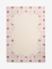 Natural Checkered Bow Border Rug - Image 6 of 6
