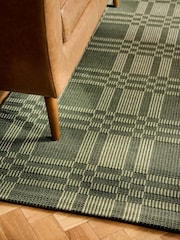 Green Geo Check Woven Rug - Image 2 of 5