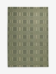 Green Geo Check Woven Rug - Image 5 of 5
