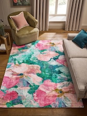 Pink Bold Blurred Floral Rug - Image 1 of 5